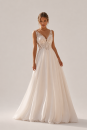 A-Linien-Brautkleid mit Blätterspitze und fließendem Rock